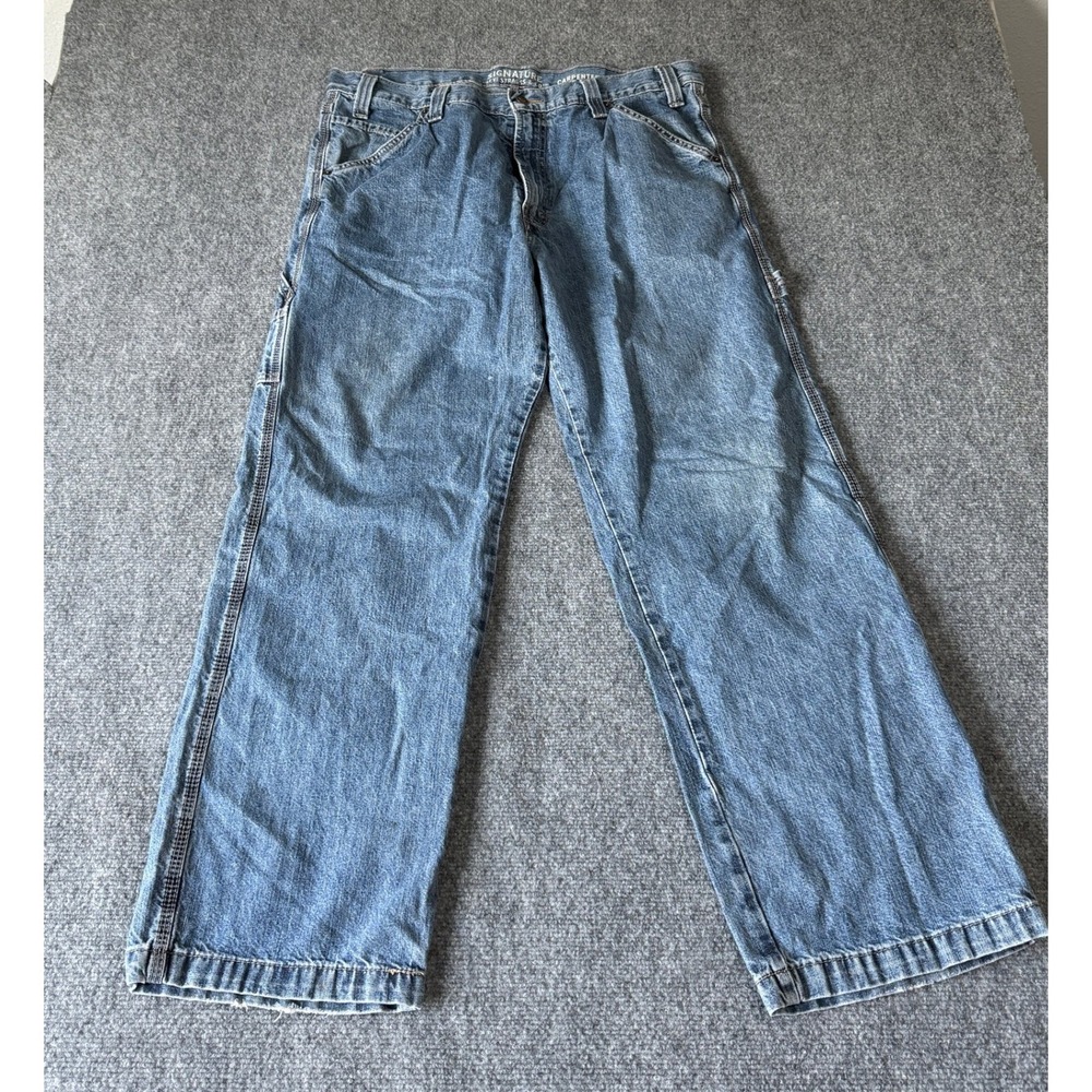 Signature by Levi Strauss Mens Carpenter Jeans‎ 36x32 Medium Wash Utility Denim